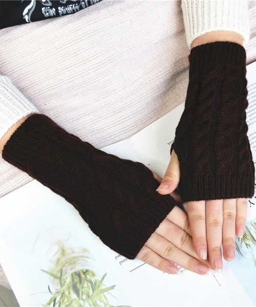 STYLEBLOCK（スタイルブロック） アームカバー ケーブル編みニット