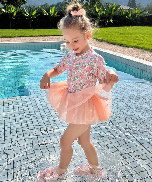 OSYAREVO（オシャレボ） 水着 キッズ フラワープリント チュール