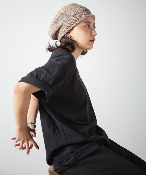 帽子 キャップ レディース Japanese Paper Knit Tam Beret / 和紙混紡ニットタムベレー｜zozo｜21