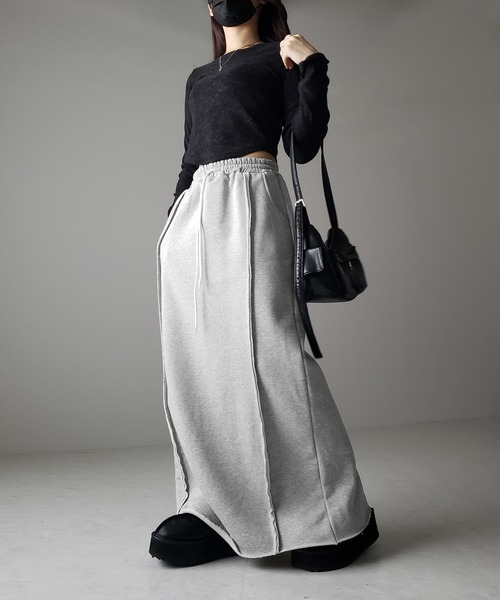 me+em select（ミームセレクト） スカート 「 裏起毛 」バックスリット