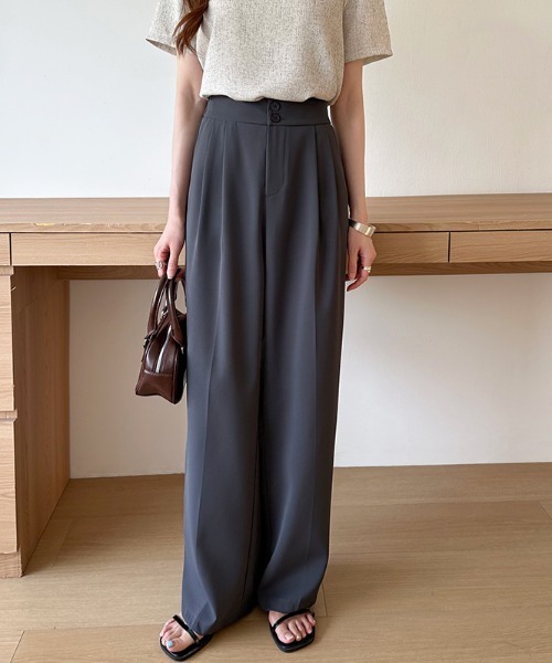 パンツ momo Mochi モチ wide pants [mo-pt-02/deep blue] ワイドパンツ