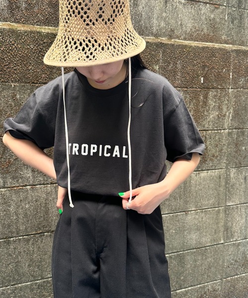tシャツ 「FUNG/ファング」 PEACEFUL FB カットオフプリントTシャツ レディース FUNG/ファング] PEACEFUL FB カットオフプリントTシャツ（T