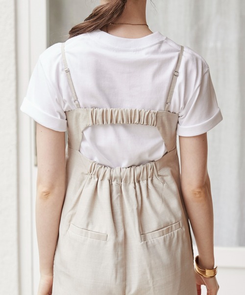 サロペット・オーバーオール・オールインワン Linen like combinaison (chiica original) ANGIE サロペット オーバーオール リネン ライク レディース