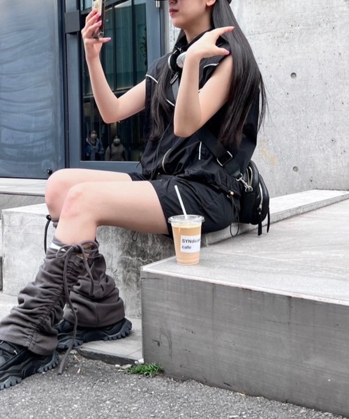 セットアップ ノースリーブナイロンジャケットセットアップ