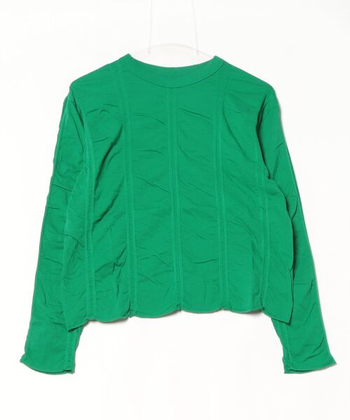 COUPON配布中 MEYAME 期する / TUCKED JACQUARD PULLOVER GREEN