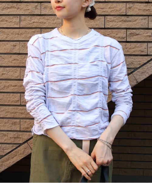 MEYAME（メヤメ） tシャツ タック ジャガード プルオーバー TUCKED