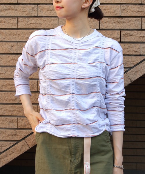 tシャツ MEYAME/メヤメ　タック ジャガード プルオーバー　TUCKED JACQUARD PULLOVER レディース MEYAME tシャツ MEYAME/メヤメ タック ジャガード プルオーバー