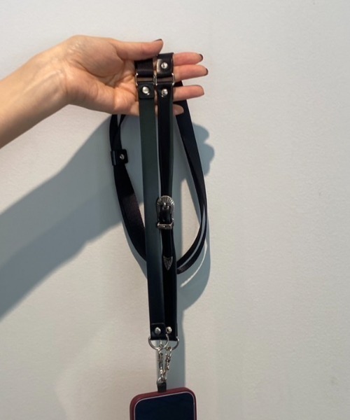 モバイルアクセサリー TOGA TOO Leather nylon phone strap レディース 