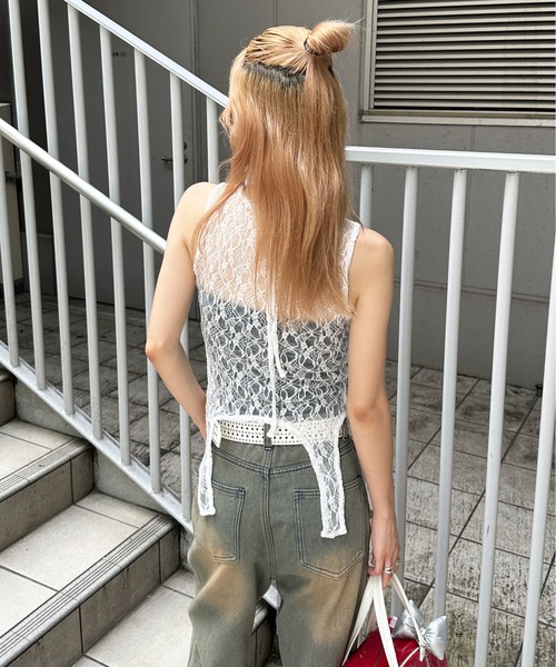sedacle girl タンクトップ ノースリーブ ガーターデザイン