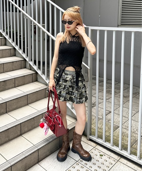 sedacle girl タンクトップ ノースリーブ ガーターデザイン