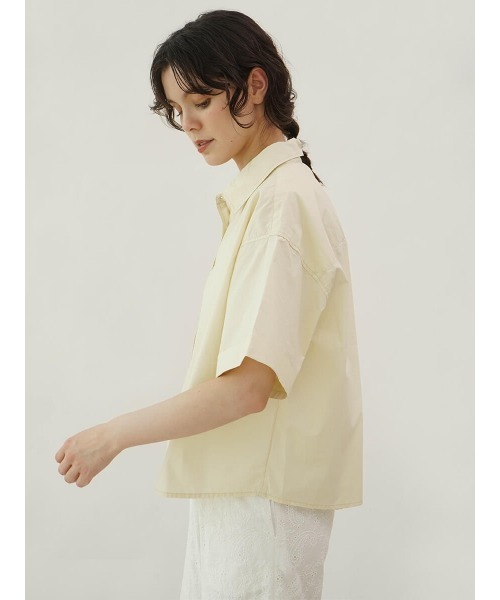 ブラウス シャツ Cropped short sleeve shirt レディース