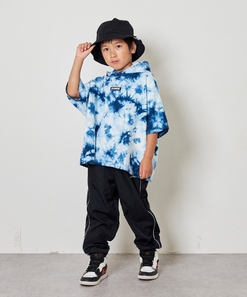 XLARGE KIDS パーカー 藍染めポンチョ型半袖パーカー キッズ