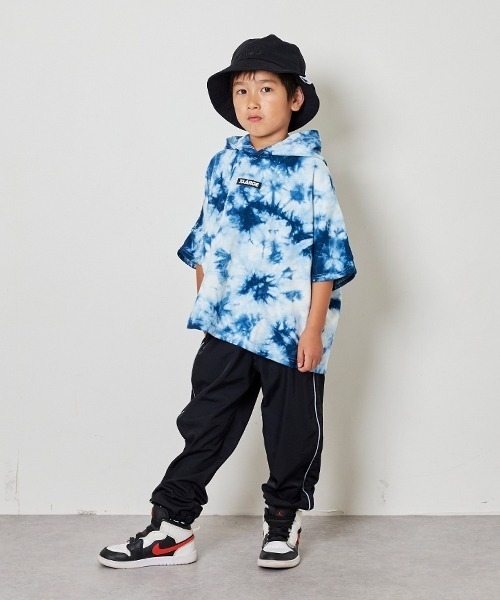 XLARGE KIDS パーカー 藍染めポンチョ型半袖パーカー キッズ