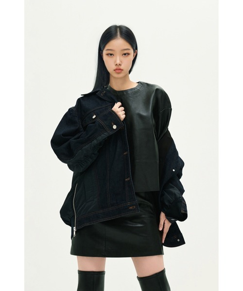★ALLSAINTS★ renai tee W046PB5 ALLSAINTS tシャツ RENAI SHORT SLEEVE LEATHER T-SHIRT | 半袖