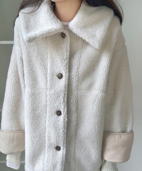 LAUIR（ラウアー） ムートンコート ボアコート リバーシブルボア