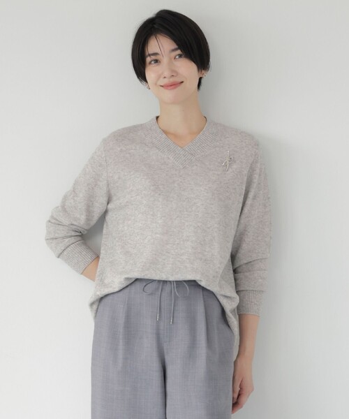 ニット セーター 「洗える」CASHMERE BLEND Vネック プル
