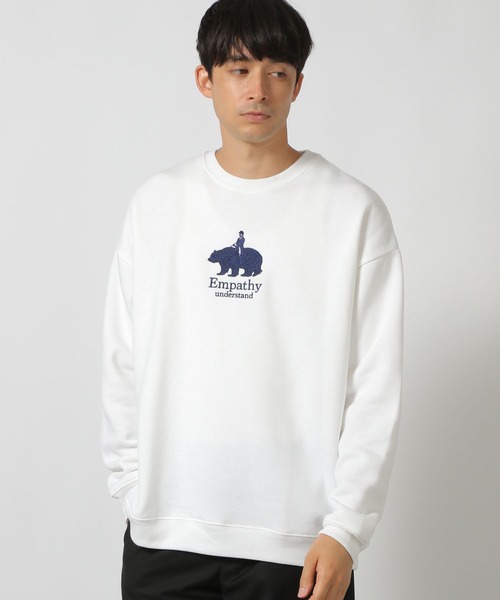 LAKOLE（ラコレ） トレーナー スウェット ベアロゴ刺繍プルオーバー