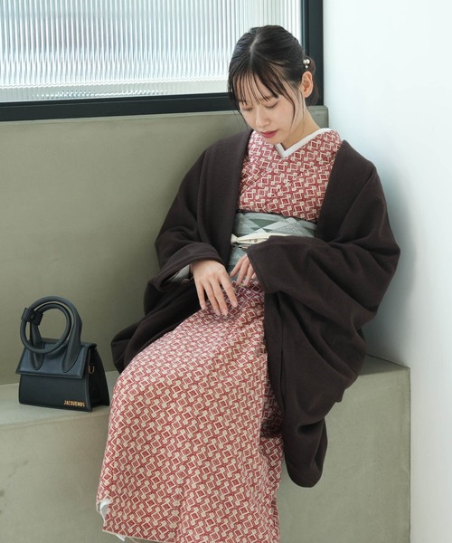 utatane ノーカラーコート コート 和装コート JAPAN MODE ドルマン2way