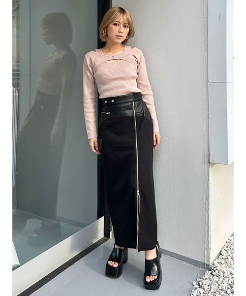 MURUA スカート スリットナローレザースカート : ZOZOTOWN Yahoo