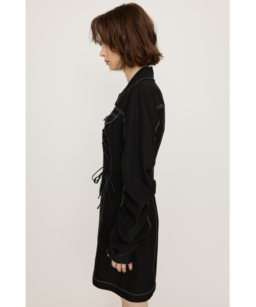 SLY レース アップ ギャザー ショートワンピース SLY | LACE UP GATHER ショートワンピース (ワンピース(ミニ