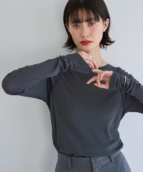 【美品】プラダ　メッシュカットソー　長袖トップス　シースルー　イタリア製（555 楽天市場】Tシャツ カットソー レディース スラブシアー