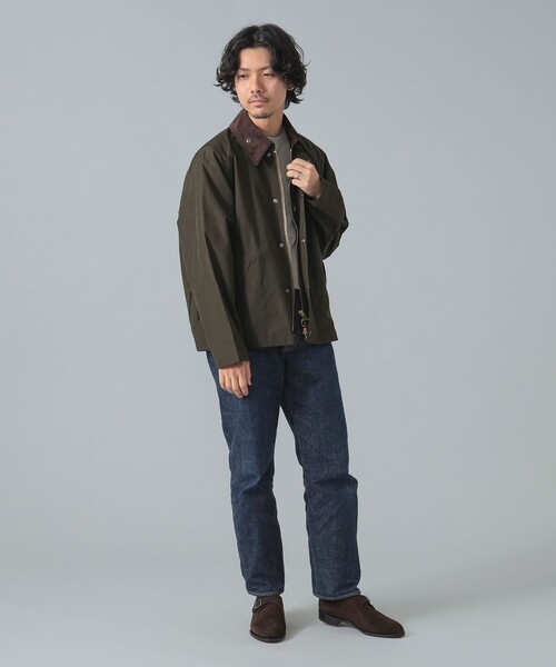 BEAMS F ブルゾン アウター 「別注」Barbour / TRANSPORT ピーチ
