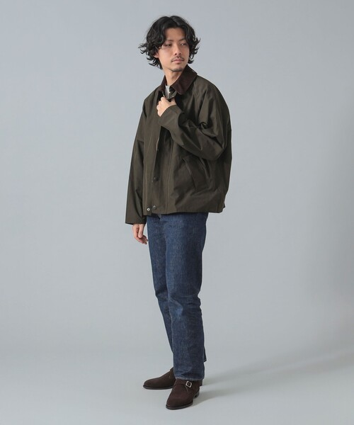 別注Barbour×BEAMS ピーチスキンジャケット サイズ42ネイビー BEAMS F（ビームスF）【別注】Barbour / BEDALE CLASSIC FIT