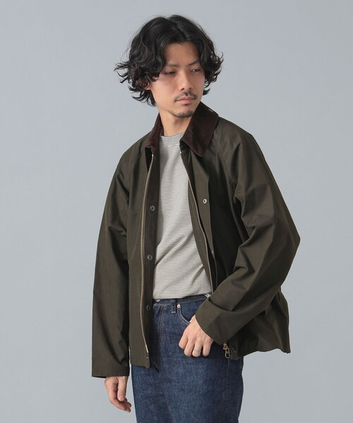 BEAMS F ブルゾン アウター 「別注」Barbour / TRANSPORT ピーチ