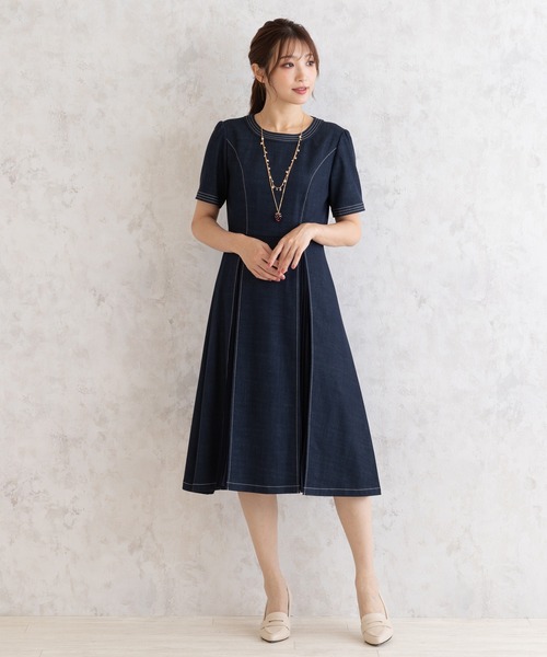 ローズティアラ デニムワンピース サイズ46 Rose Tiara（ローズティアラ） ワンピース 「セットアップ対応」おとな