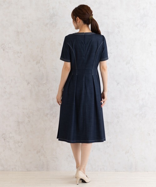 新品 ローズティアラ オールインワン セットアップ風 濃紺 定価2.4万 46 Rose Tiara（ローズティアラ） ワンピース 「セットアップ対応」おとな