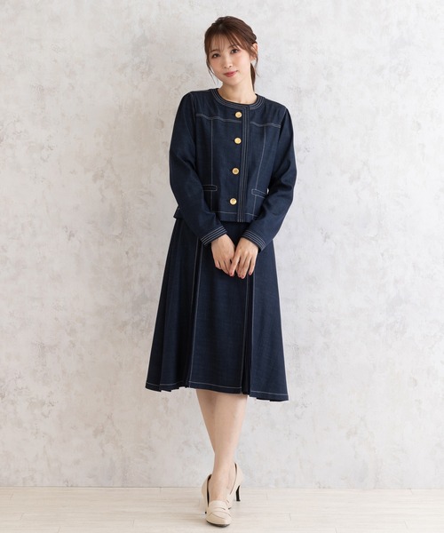 ローズティアラ デニムワンピース サイズ46 Rose Tiara（ローズティアラ） ワンピース 「セットアップ対応」おとな