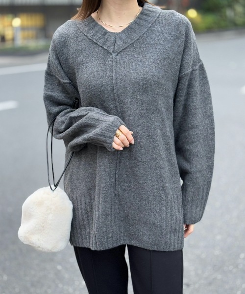 Emma Taylor（エマテイラー） ニット セーター Vネックオーバーニット