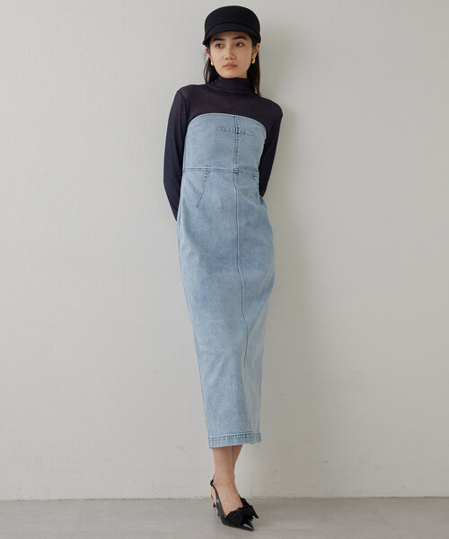 Whim Gazette ワンピース DENIMベアトップワンピース : ZOZOTOWN