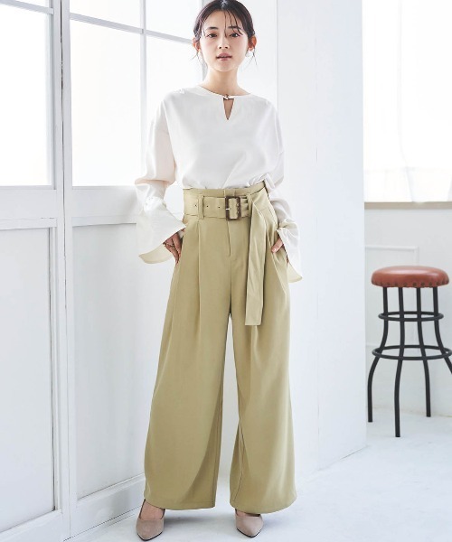 mil パンツ 「150cm前後の小柄さんサイズ」太ベルト ワイド