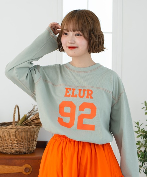 tシャツ 「eLur」92 ナンバリングロンT レディース eLur tシャツ 「eLur」92 ナンバリングロンT レディース