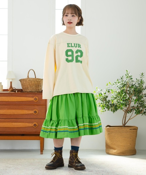 tシャツ 「eLur」92 ナンバリングロンT レディース eLur tシャツ 「eLur」92 ナンバリングロンT レディース
