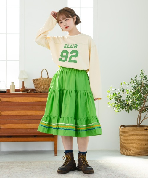 tシャツ 「eLur」92 ナンバリングロンT レディース eLur tシャツ 「eLur」92 ナンバリングロンT レディース