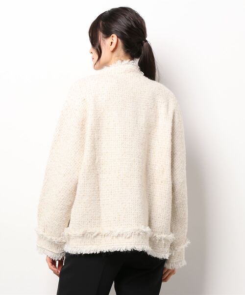 「Jasmine Grandiflorum」 ツイードジャケット MEDIUM グレー レディース_画像3