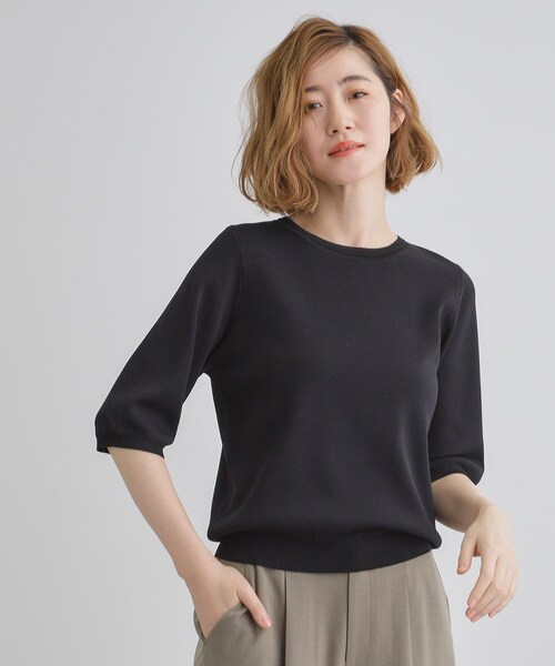 tシャツ ドライタッチコクーンプルオーバー レディース 空気紡績糸ドライタッチコットン〉筆記帳刺繍オーバーサイズT