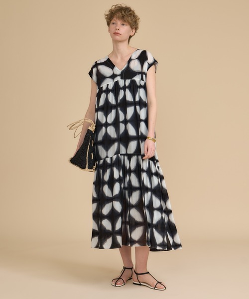 【GISELe掲載】HOUSE OF LOTUS ティアードワンピース HOUSE OF LOTUS ワンピース クランプダイティアードワンピース
