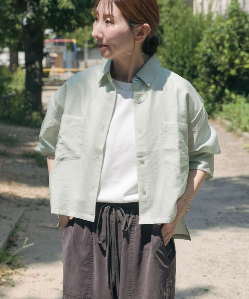 ITEMS URBANRESEARCH ブラウス シャツ クロップドシアーシャツ