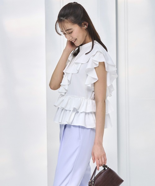 RUIRUE BOUTIQUE ブラウス シャツ 洗える ｜ フリル デザイン