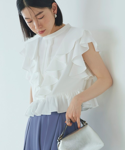 RUIRUE BOUTIQUE ブラウス シャツ 洗える ｜ フリル デザイン