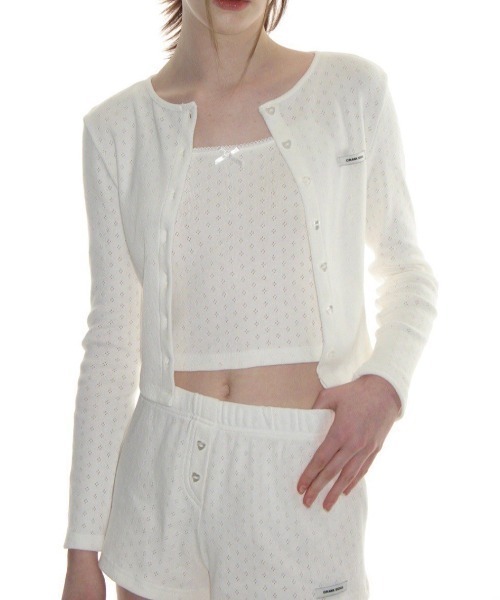 ★CRANK★HEART BUTTON EYELET SHORTS_WHITE★正規品/直送料込 CRANK（JACKALL） パンツ 「CRANK」HEART BUTTON EYELET SHORTS