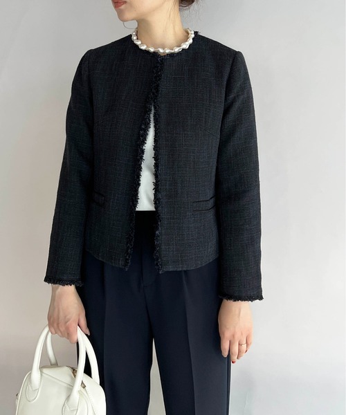 PING レディースジャケット ネイビー　新品　サイズＭ PICCIN（ピッチン） ツイードジャケット M ネイビー レディース