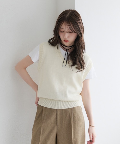 FENNEL Vネックストライプニット 美品 Amazon | [fourfivesixはる] レディース 透かし編み ニット