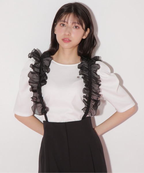 tシャツ プレート付きパワショルカットソー レディース
