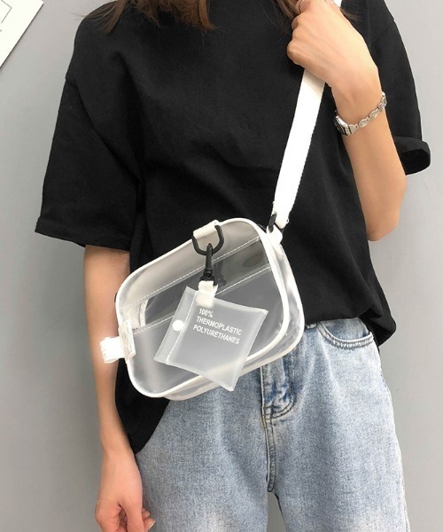 ショルダーバッグ バッグ PVC ミニポーチ付き スクエアクリア