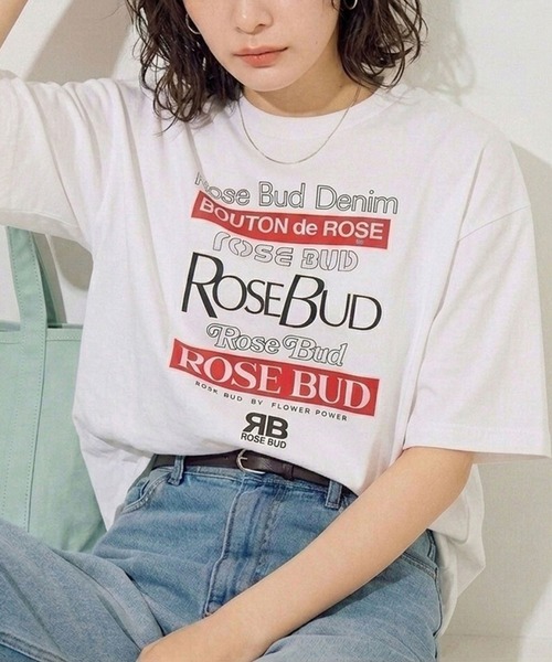 ROSE BUD（ローズバッド） tシャツ 半袖 MANY LOGO T-shirts