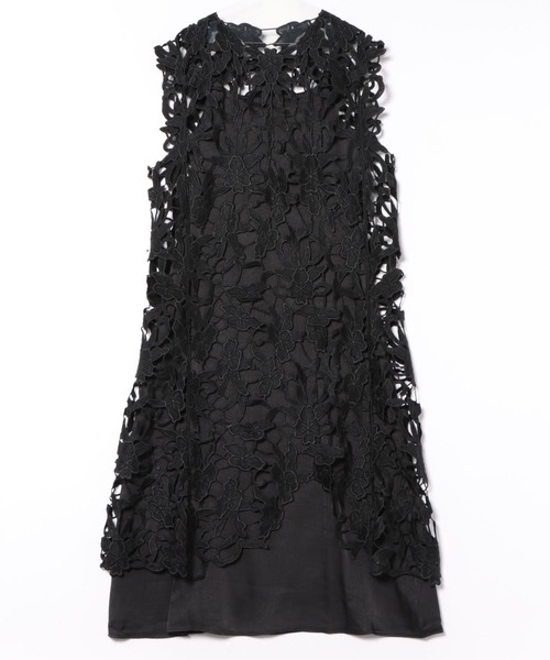 ワンピース flower cutwork layered dress /フラワー カットワーク